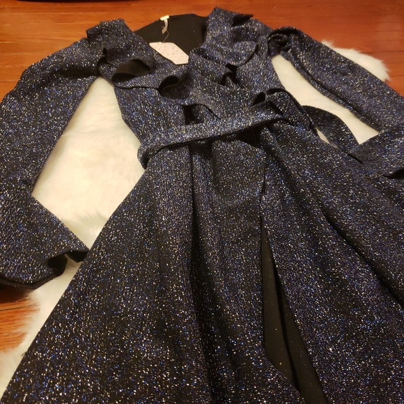 Free People One More Time Shimmer Midi Wrap Dress - Picture 6 of 8